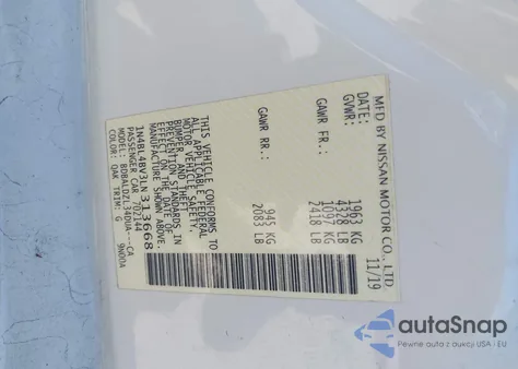 2020 Nissan Altima S Fwd from USA, damaged, VIN 1N4BL4BV3LN313668